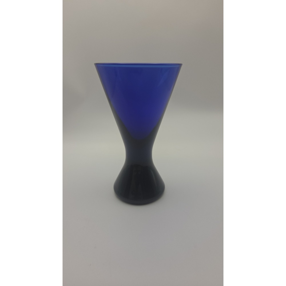 Vintage Cobalt Shot Glass heavy base